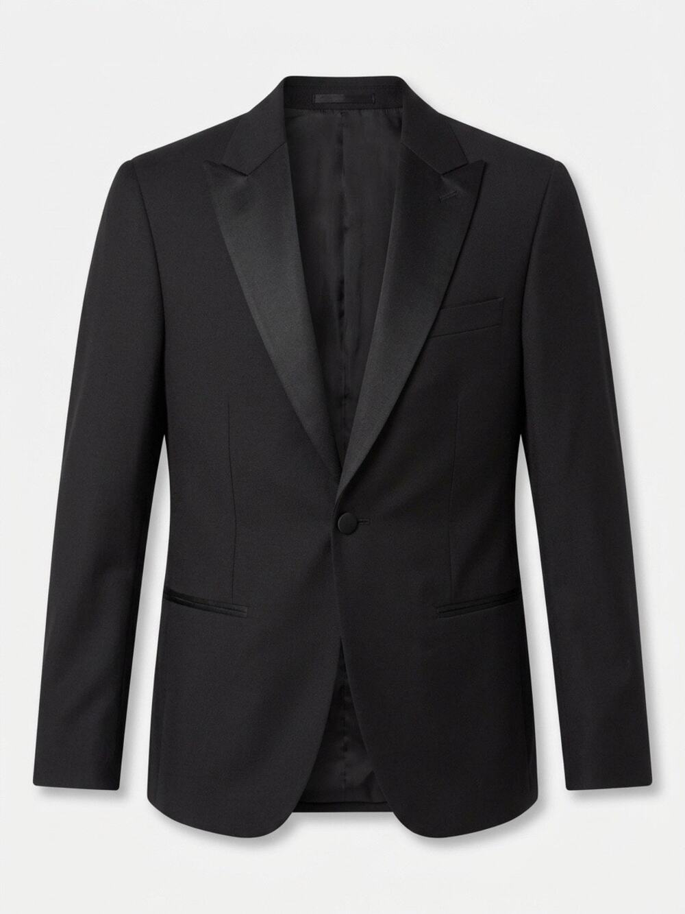 The Black Tux (NWT) 100% Merino Wool. Tollegno 1900 series. Peak Lapel Tuxedo